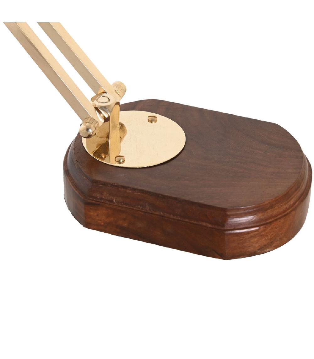 Wadiga Loupe De Table En Bois Et Laiton Doré 13x9x17cm