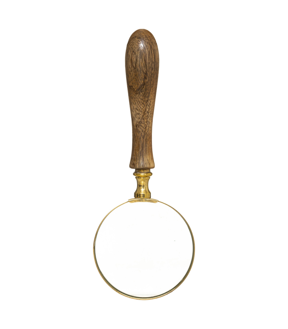 Wadiga Loupe En Bois De Mangue Et Laiton Doré 20.5x7.5x3cm