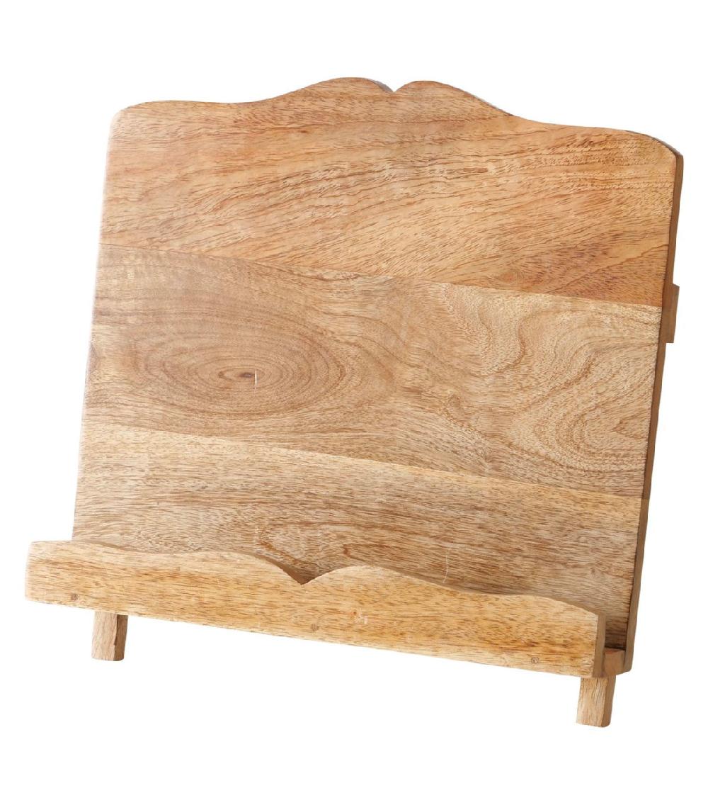wadiga Lutrin de cuisine en bois de manguier 32x19x31.5cm