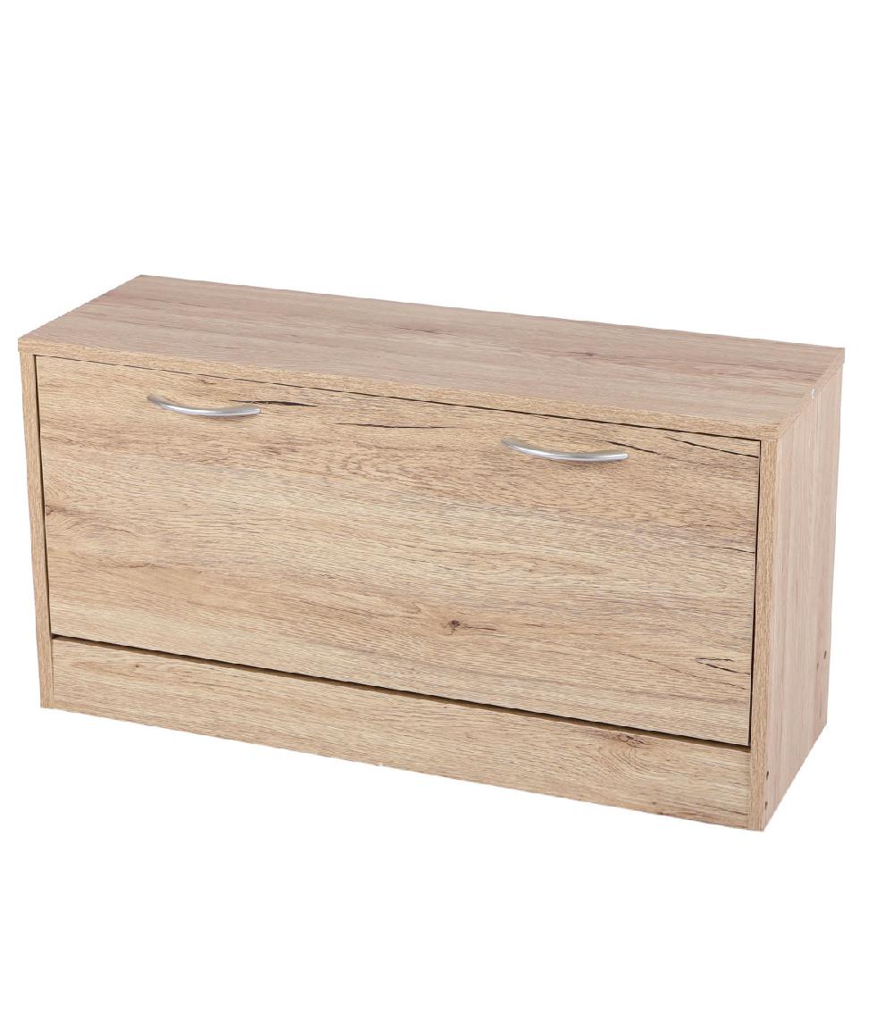 wadiga Meuble à chaussures bois 1 placard - 80x27x42cm