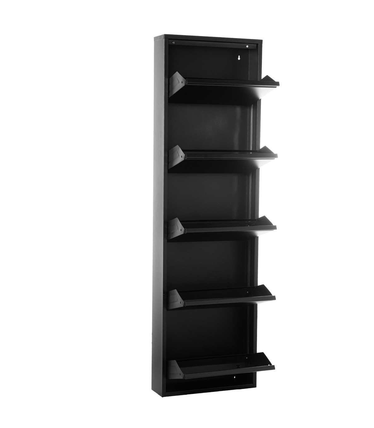Wadiga Meuble à Chaussures En Métal Noir 5 Niveaux 50x15x170cm