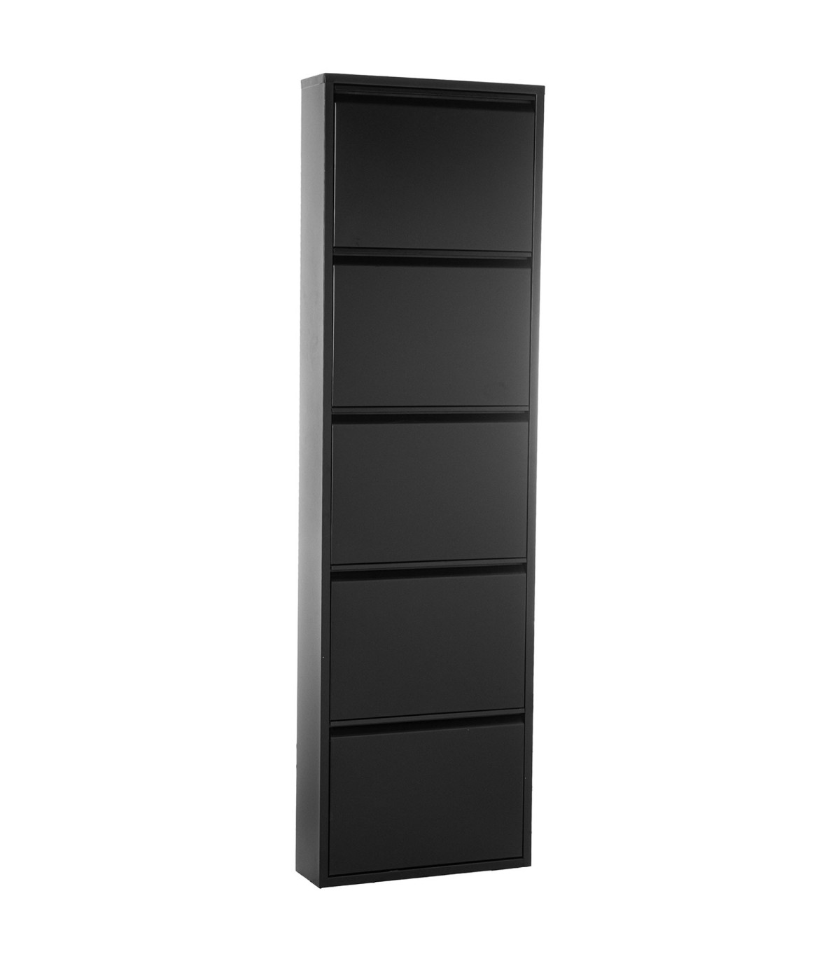 wadiga Meuble à chaussures en métal noir 5 niveaux 50x15x170cm wadiga Meuble à chaussures en métal noir 5 niveaux 50x15x170cm