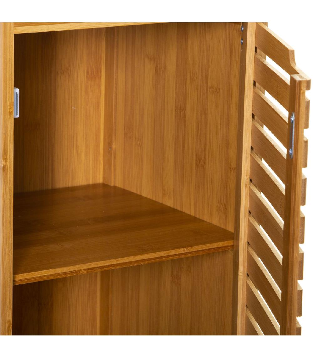 Wadiga Meuble Bas Salle De Bain En Bambou - 30.5x30.3x78.7cm