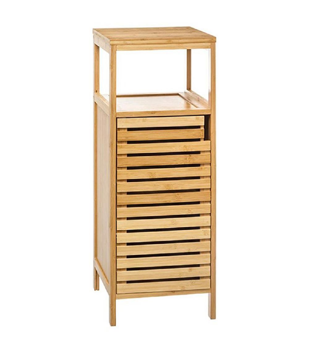 wadiga Meuble bas salle de bain en bambou - 30.5x30.3x78.7cm