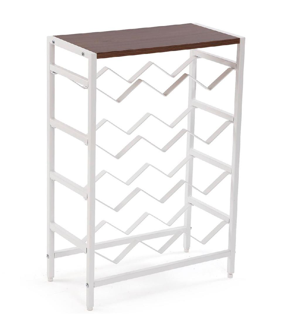 wadiga Meuble casier à vin 12 bouteilles blanc 48x24x70cm