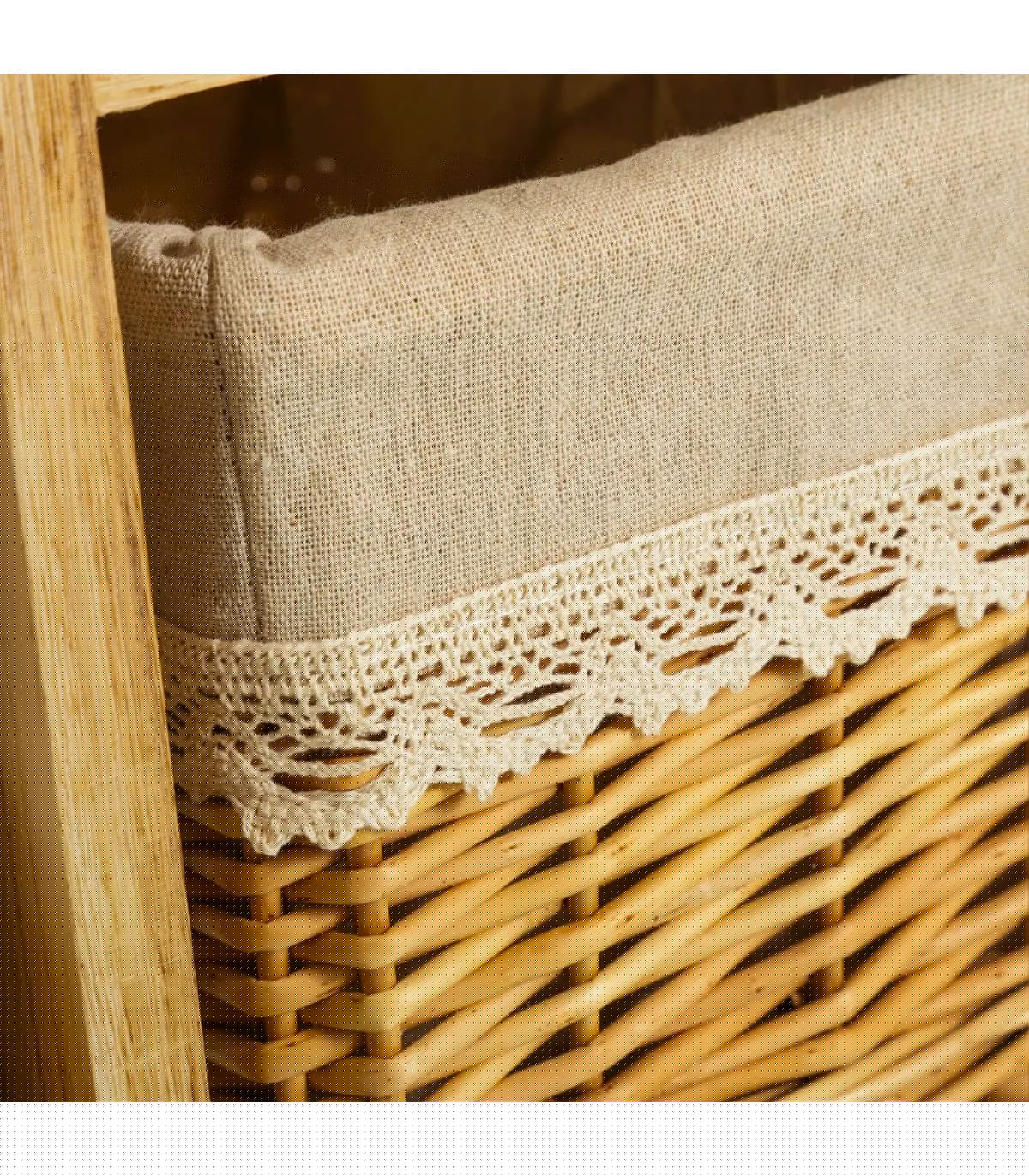 Wadiga Meuble D'entrée En Bois 3 Tiroirs Et 3 Paniers Country 71x32x49cm
