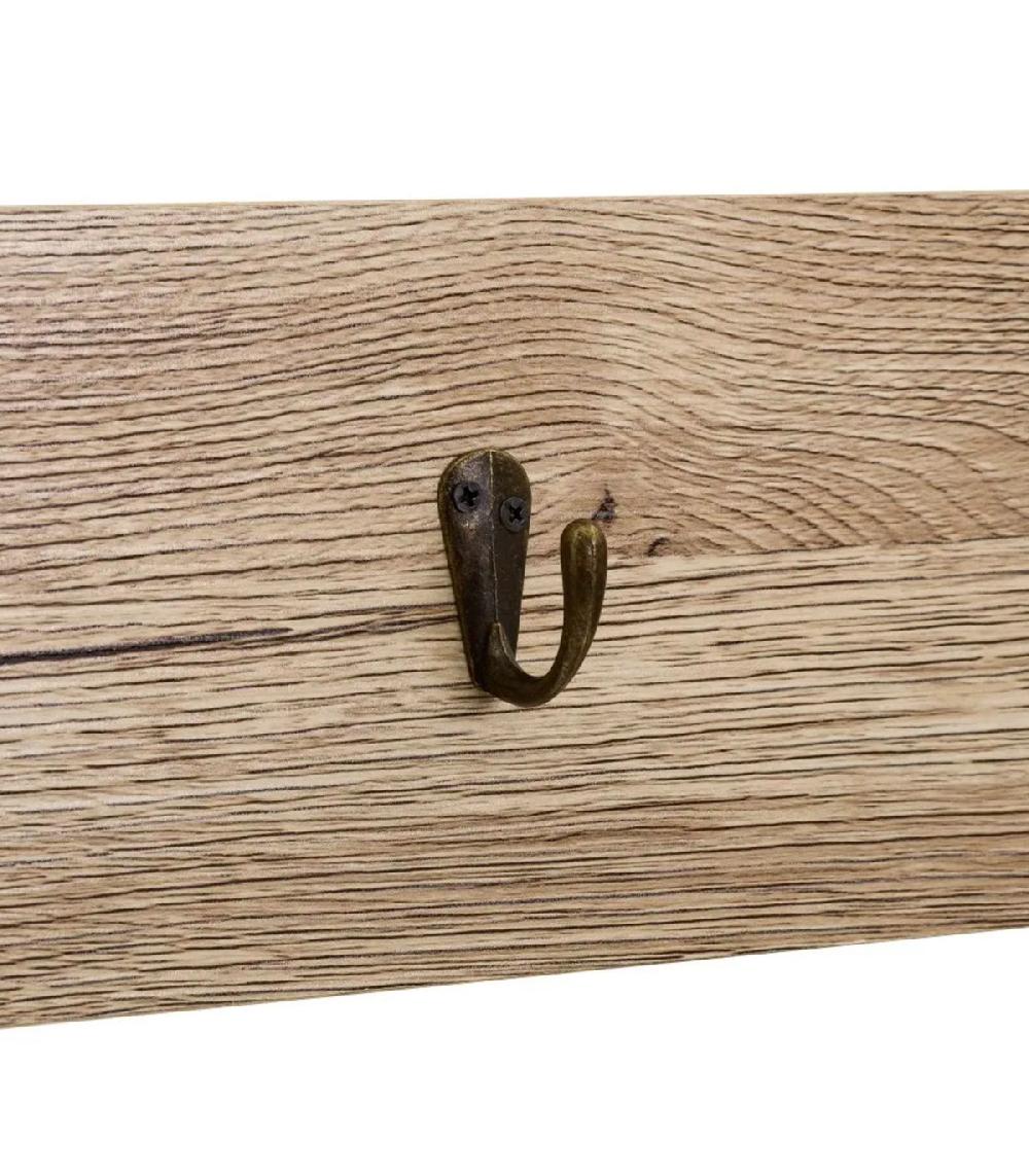 Wadiga Meuble D'entrée + Portemanteau Bois Et Métal 80x32x171cm