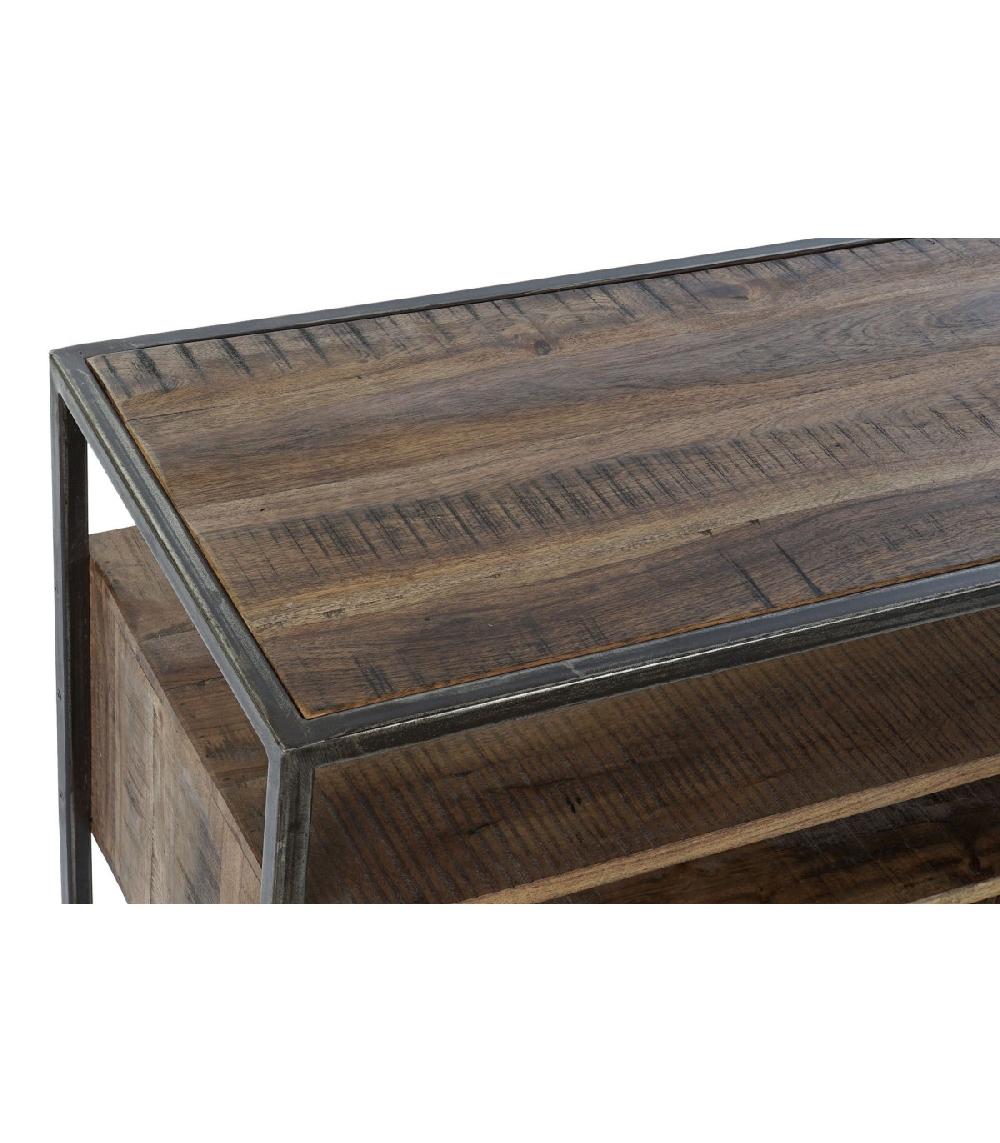 Wadiga Meuble De Télévision Bois De Mangue - 120x40x56cm