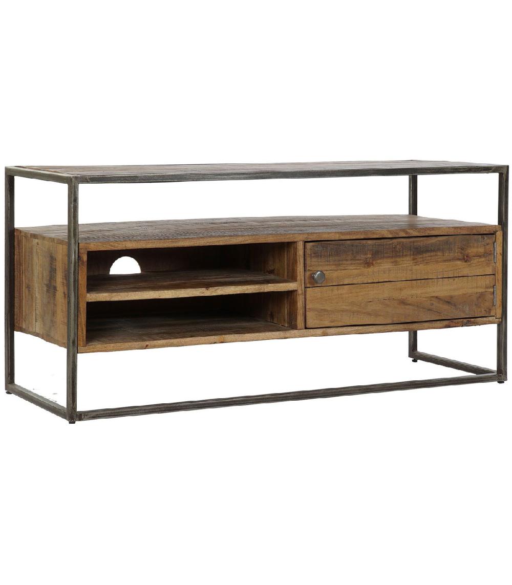 wadiga Meuble de télévision bois de mangue - 120x40x56cm