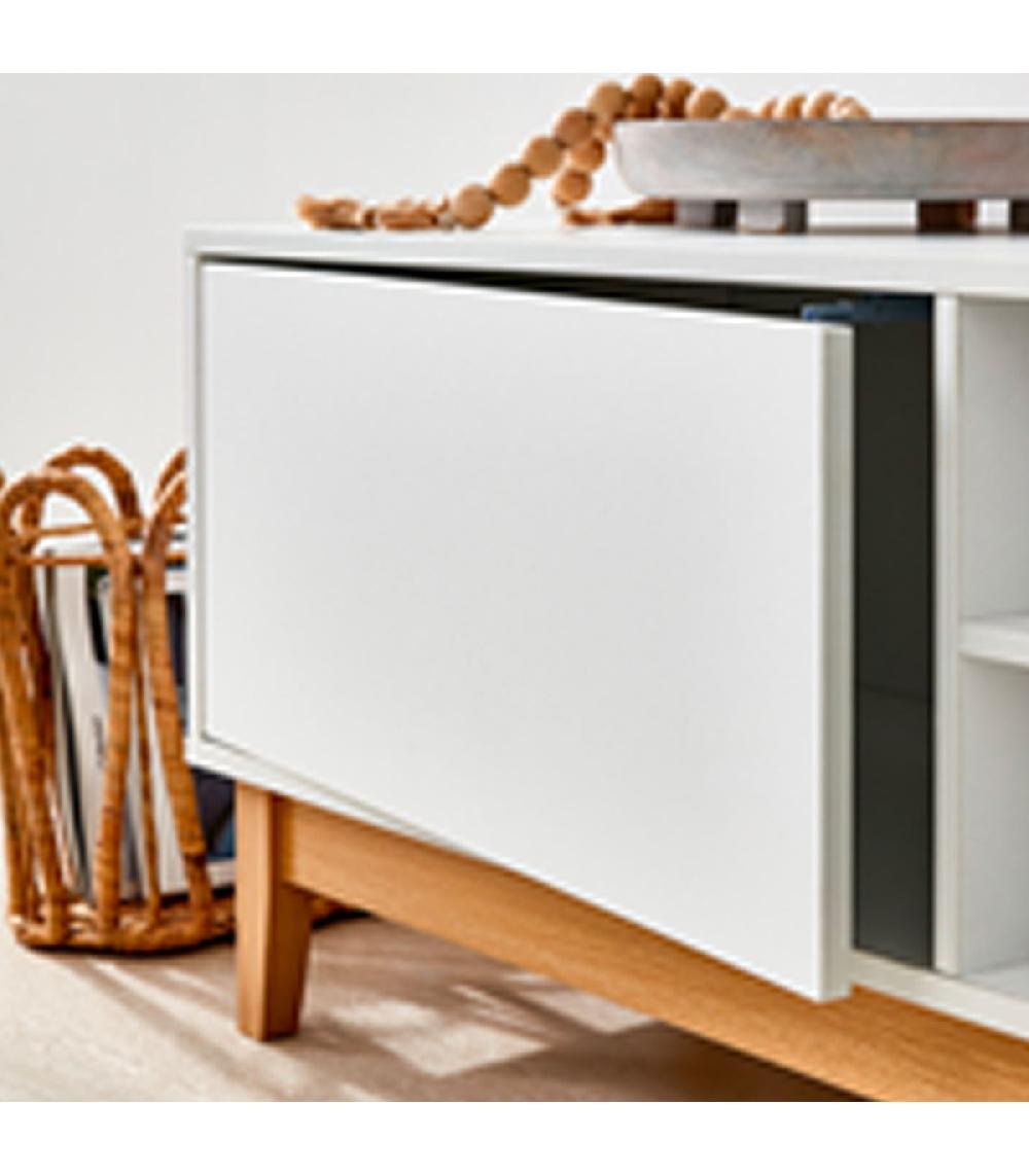 Wadiga Meuble De Télévision Bois Et Blanc 120x39x45cm