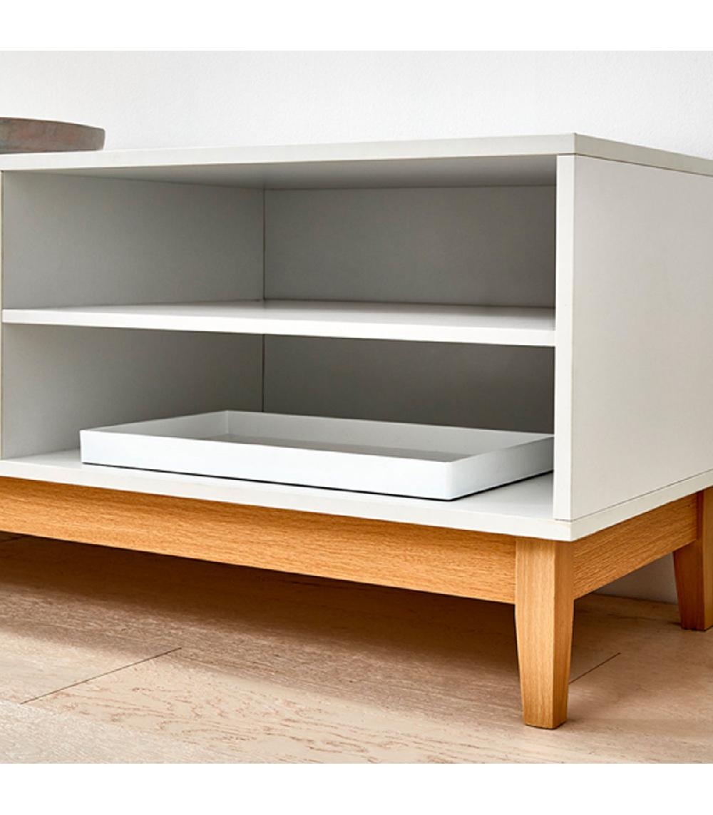Wadiga Meuble De Télévision Bois Et Blanc 120x39x45cm