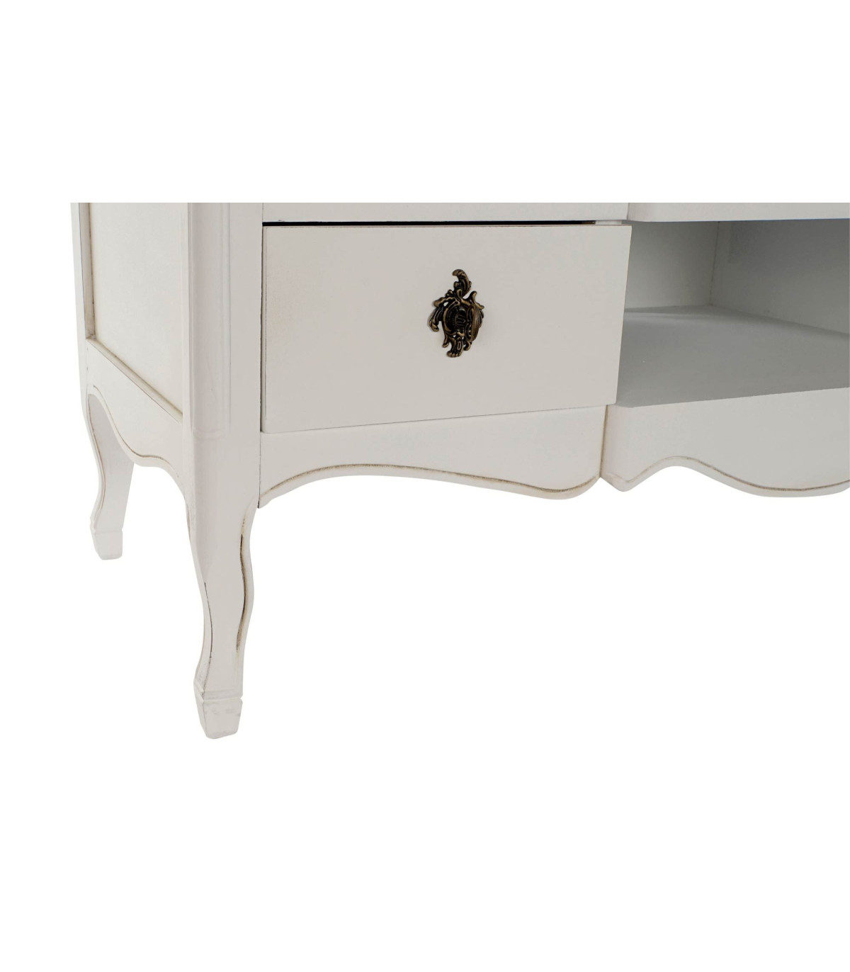 Wadiga Meuble De Télévision Bois Et Blanc Classique - 120x48x60cm