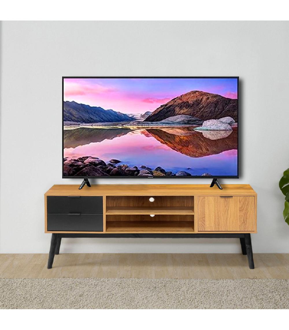 Wadiga Meuble De Télévision Bois Et Noir 140x37x52cm