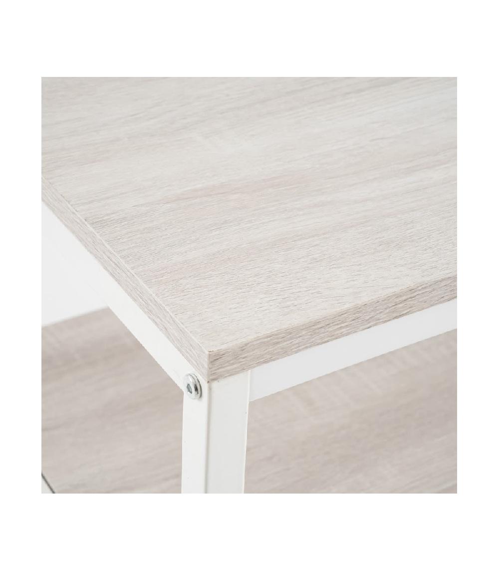 Wadiga Meuble De Télévision Bois MDF Et Métal Blanc 2 Tiroirs