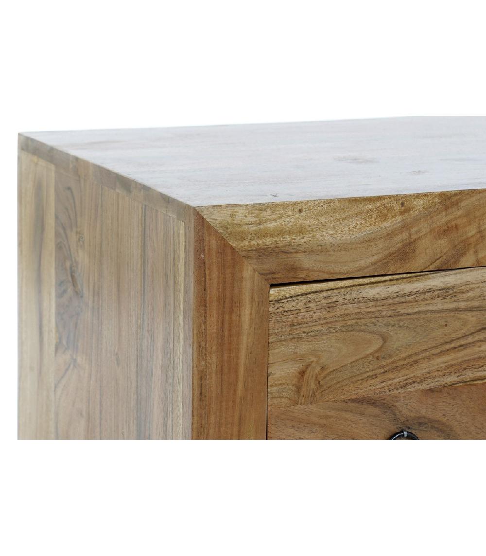 Wadiga Meuble De Télévision En Acacia 2 Tiroirs - 120x40x40cm