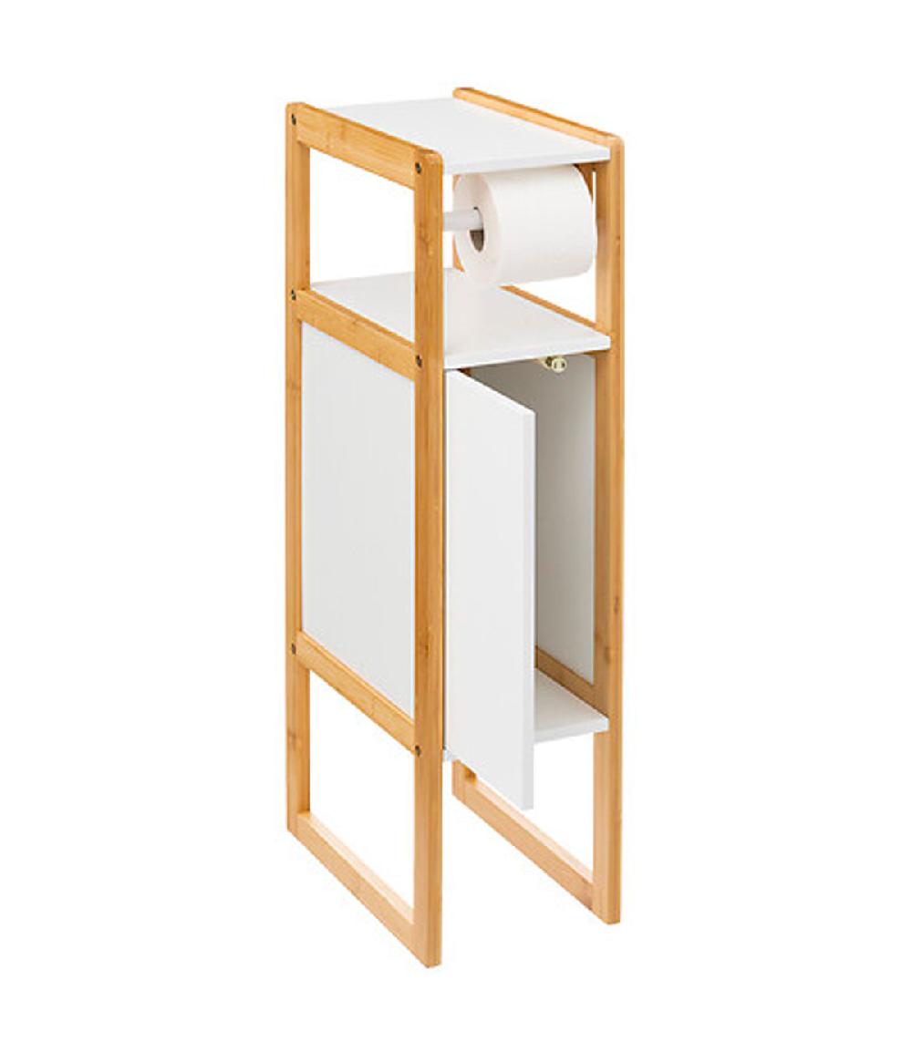 Wadiga Meuble Dérouleur Papier WC Avec Réserve Blanc 33x20x80cm