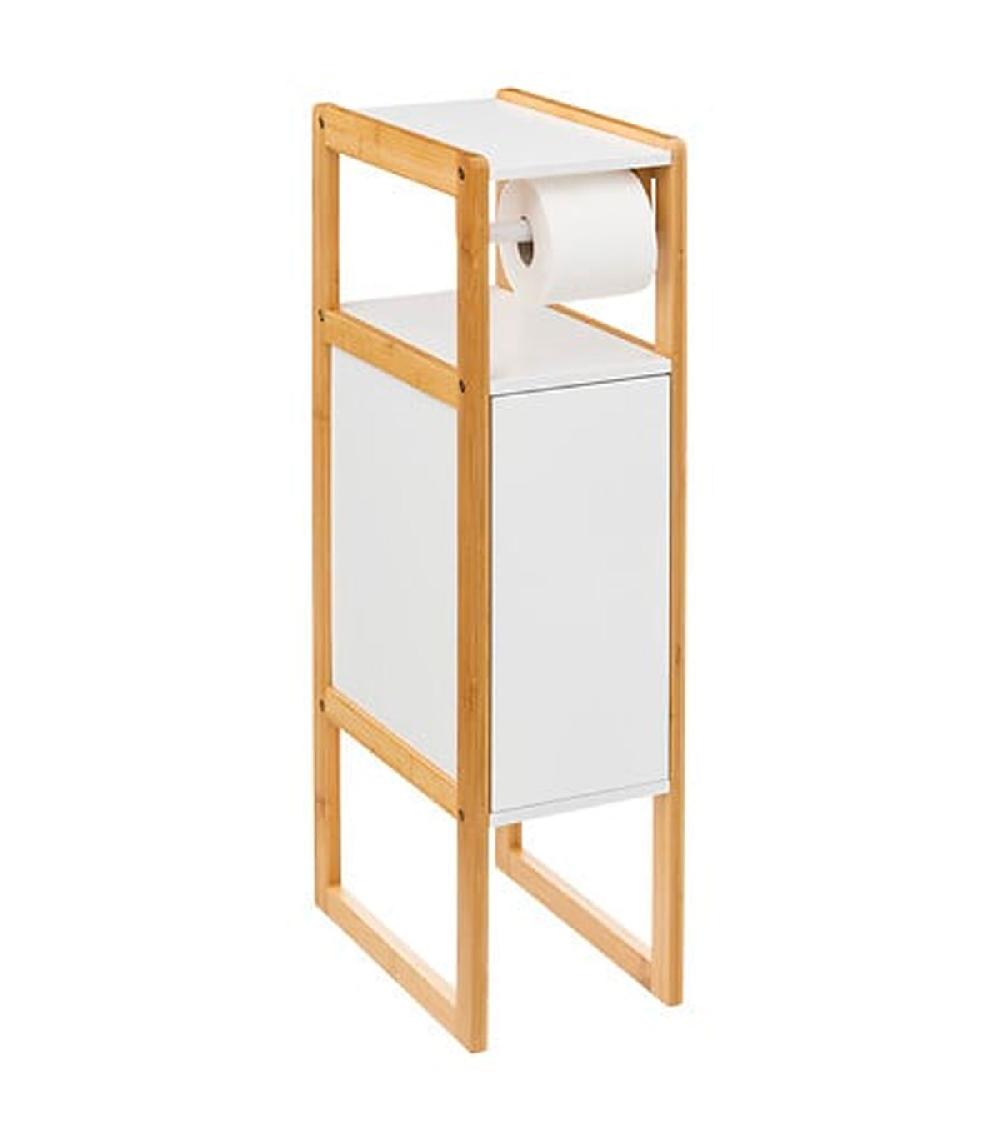 Wadiga Meuble Dérouleur Papier WC Avec Réserve Blanc 33x20x80cm