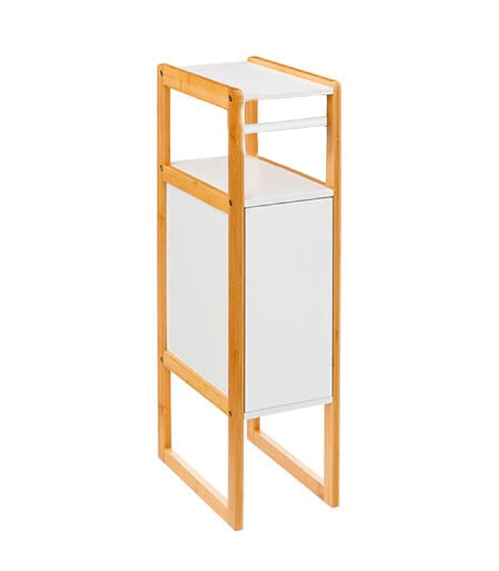 wadiga Meuble dérouleur papier WC avec réserve blanc 33x20x80cm