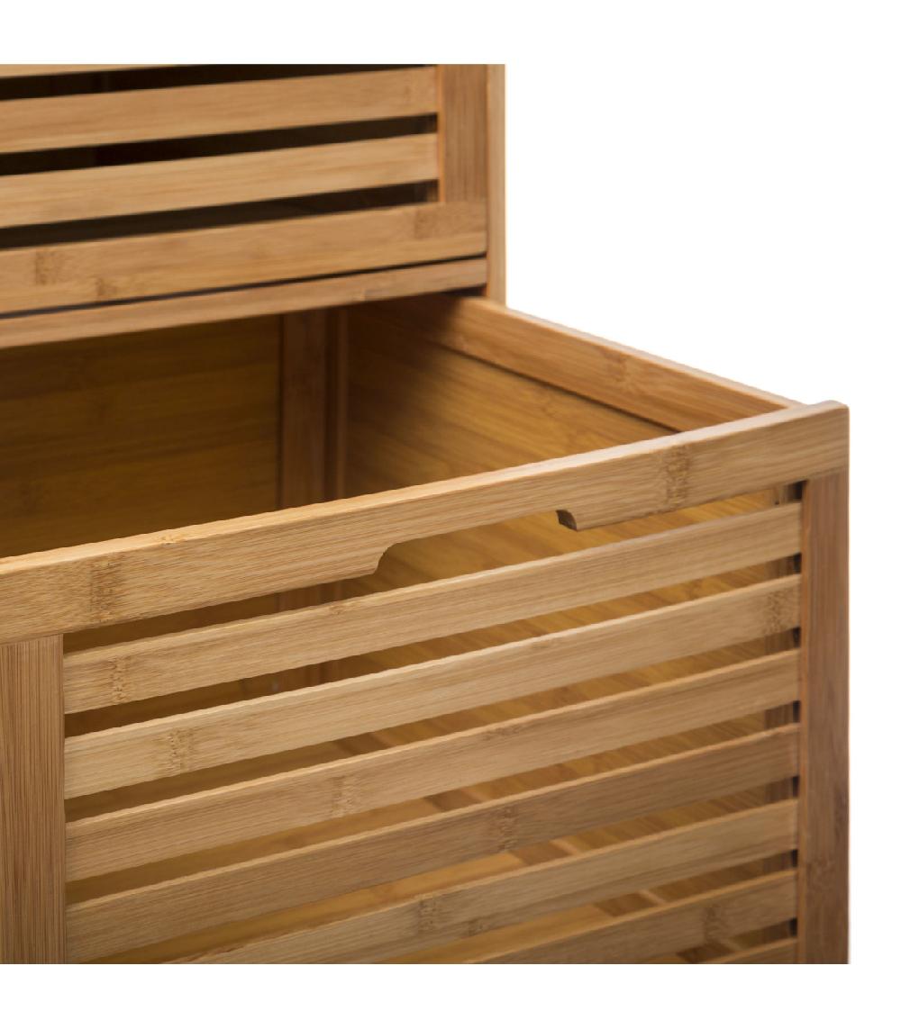 Wadiga Meuble Desserte Salle De Bain En Bambou - 41.5x41x92.7cm