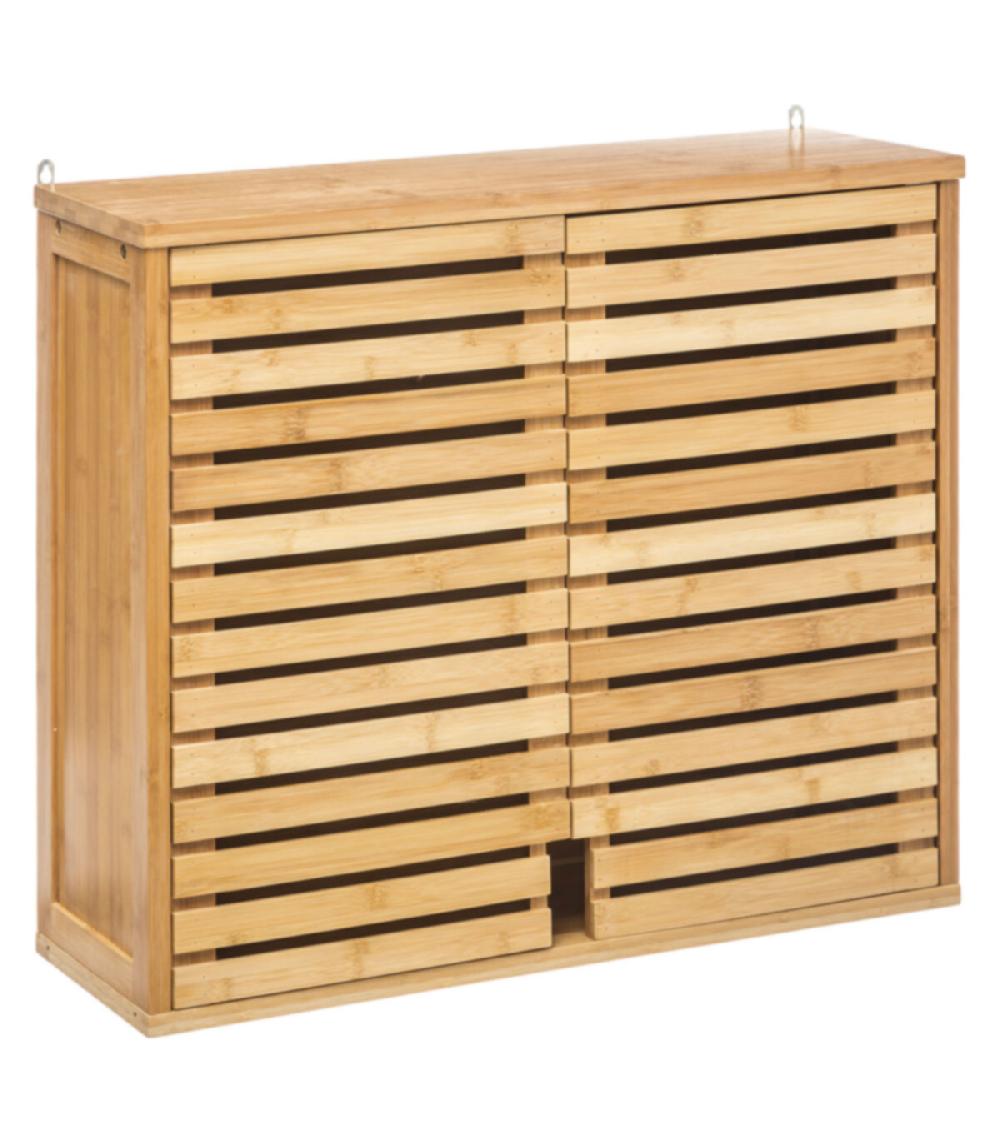 wadiga Meuble haut de salle de bain en bambou - 58.5x20x51 5cm