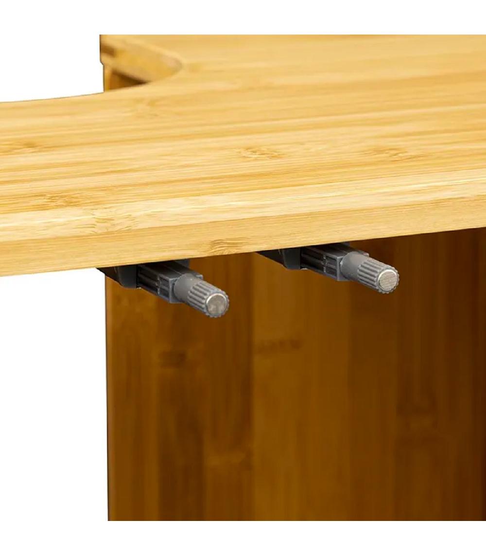 Wadiga Meuble Salle De Bain Sous Lavabo En Bambou 2 Portes 69.8x33.5x80.2cm