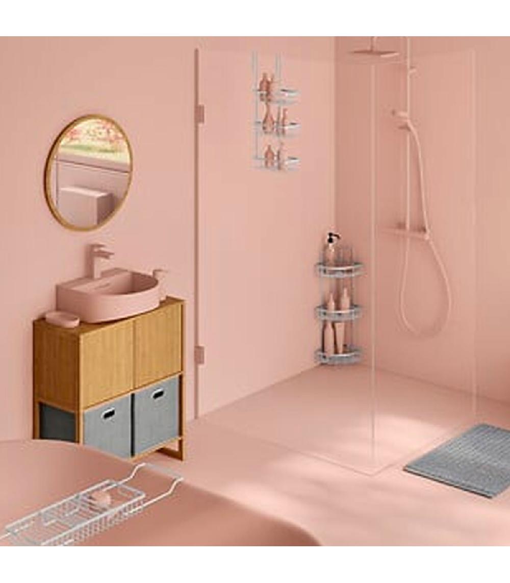 Wadiga Meuble Salle De Bain Sous Lavabo En Bambou 2 Portes 69.8x33.5x80.2cm