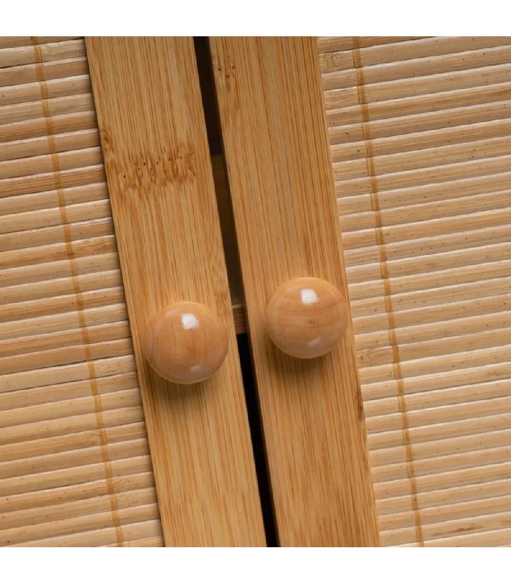 Wadiga Meuble Salle De Bain Sous Lavabo En Bambou 2 Portes 60x30x60cm