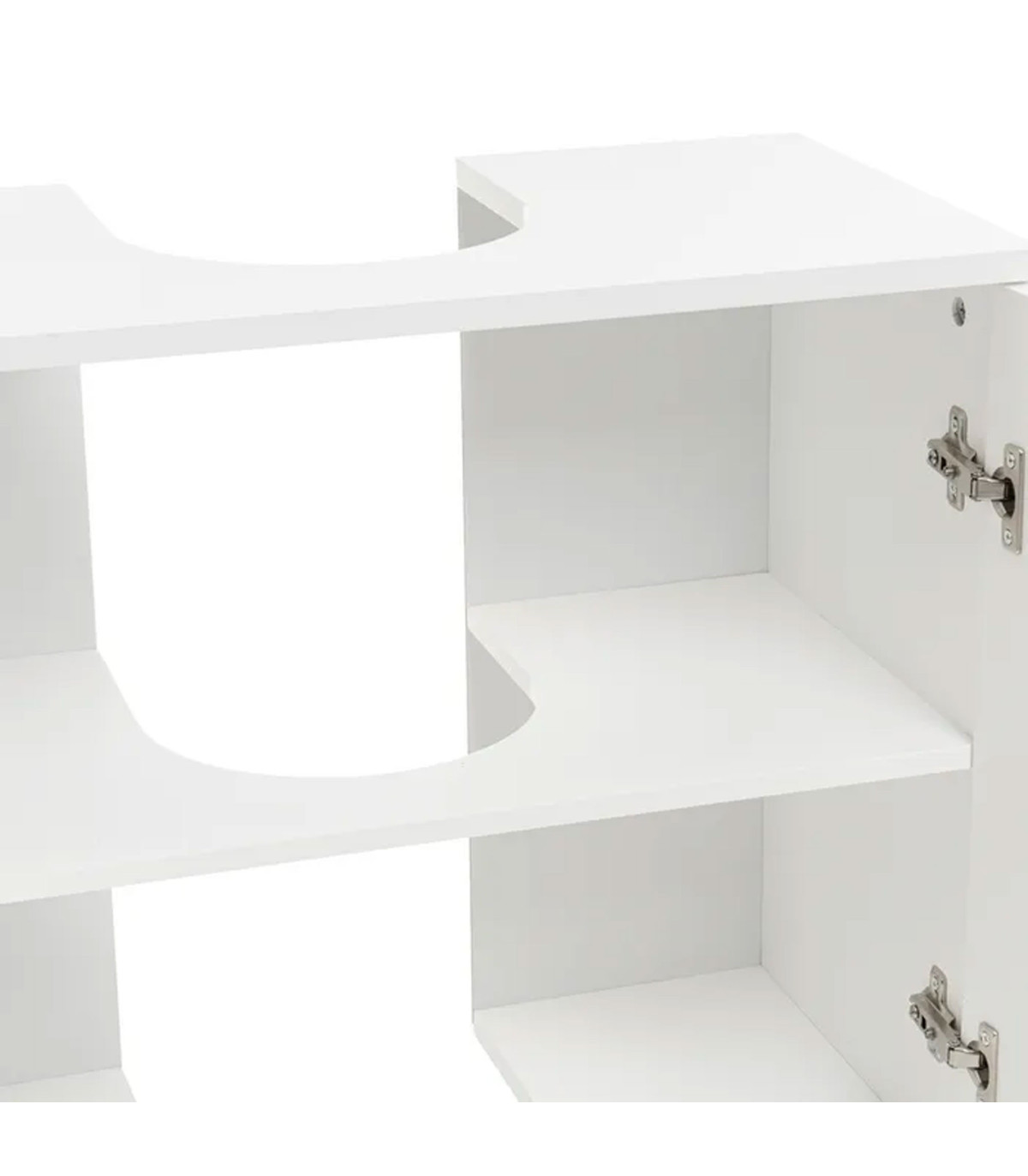 Wadiga Meuble Salle De Bain Sous Lavabo En Bois Blanc 2 Portes 60x30x60cm