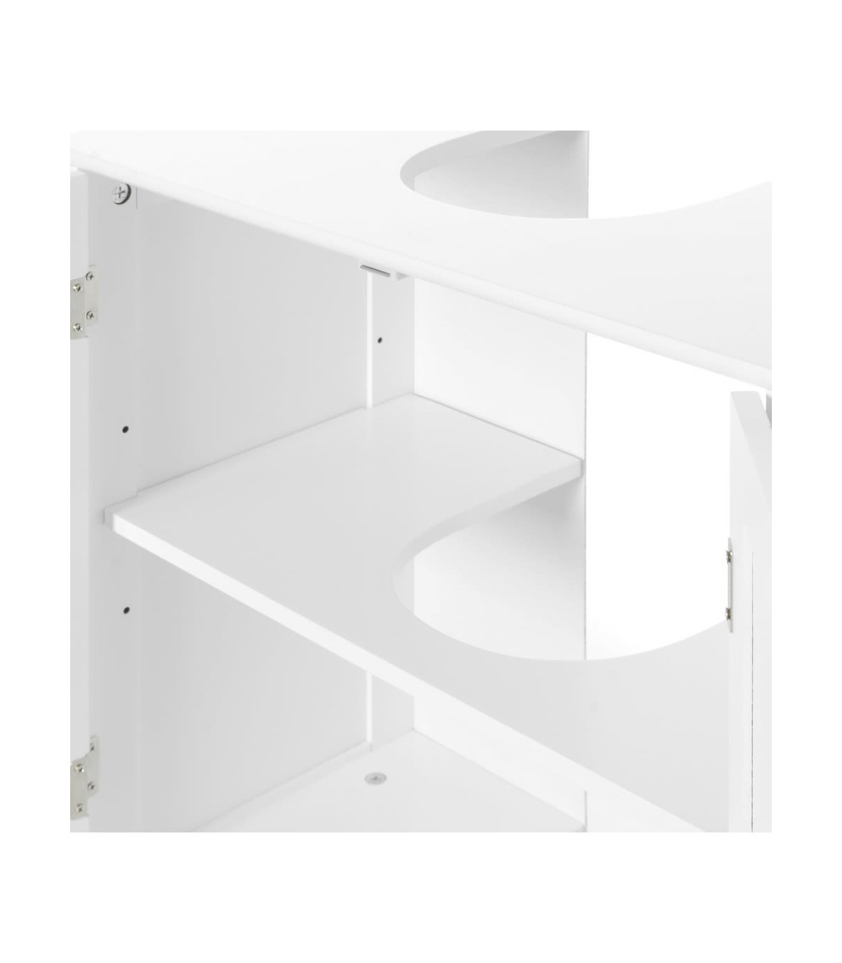 Wadiga Meuble Salle De Bain Sous Lavabo En Bois Blanc 2 Portes