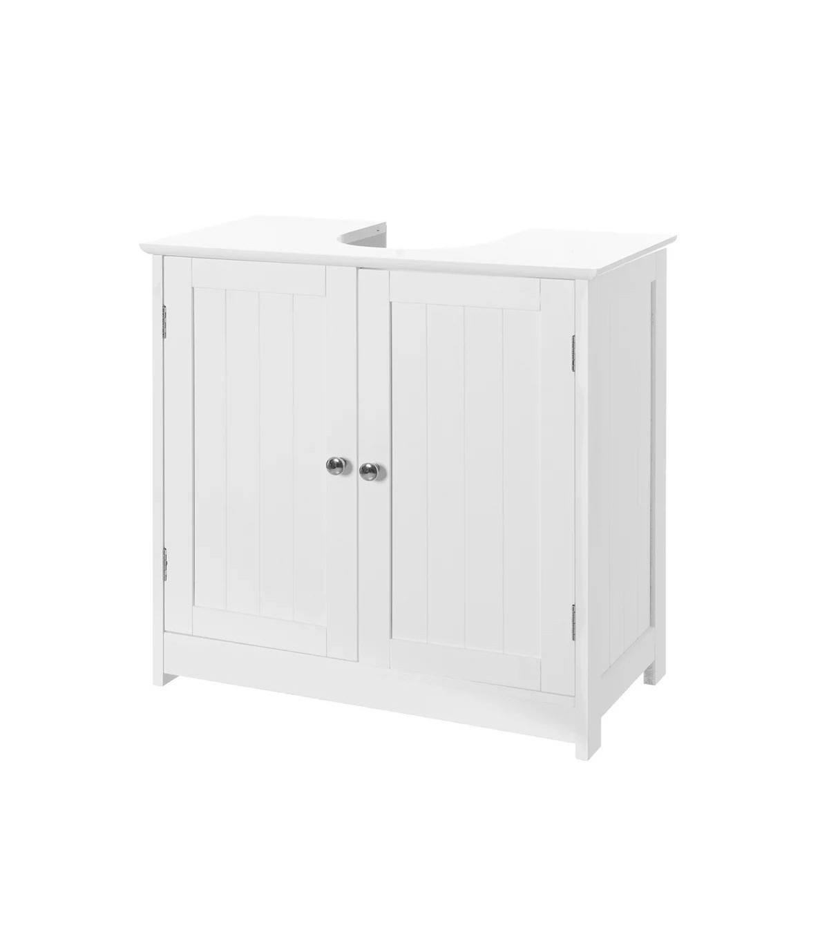 wadiga Meuble Salle de Bain Sous Lavabo en Bois Blanc 2 Portes
