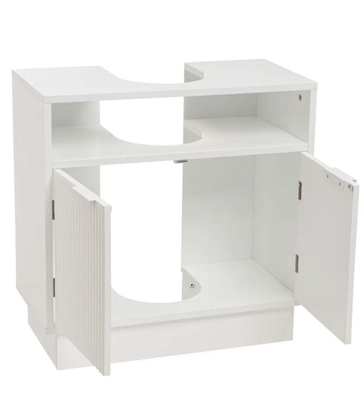 Wadiga Meuble Salle De Bain Sous Lavabo En Bois Blanc 60x30x60cm