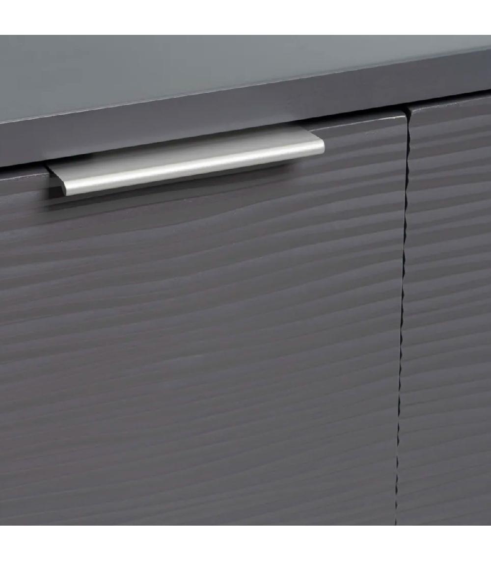 Wadiga Meuble Salle De Bain Sous Lavabo En Bois Gris 2 Portes 60x30x60cm