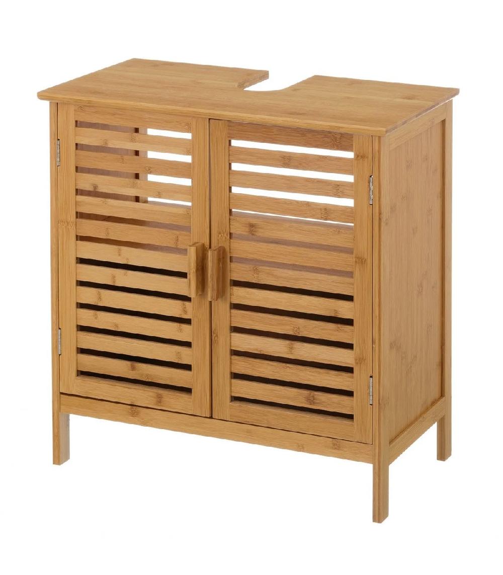 wadiga Meuble Salle de Bain Sous Lavabo / Vasque en Bambou 2 Portes