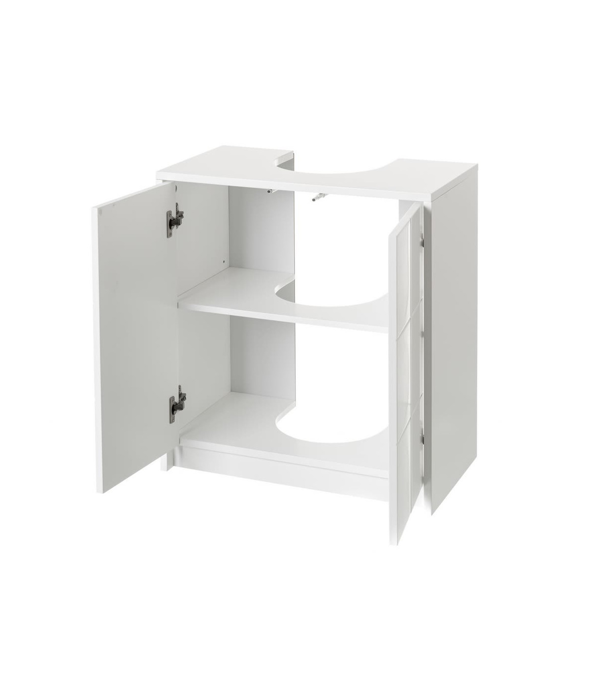 wadiga Meuble Salle de Bain Sous Lavabo / Vasque en Bois Blanc 2 Portes