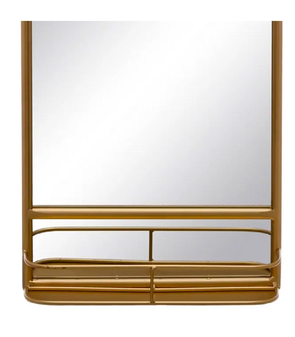Wadiga Miroir Classique Avec étagère En Métal Doré 31x9.5x47cm