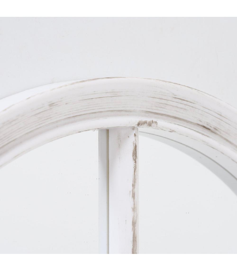 Wadiga Miroir Classique Fenêtre Arche En Plastique Blanc 70x35x3cm