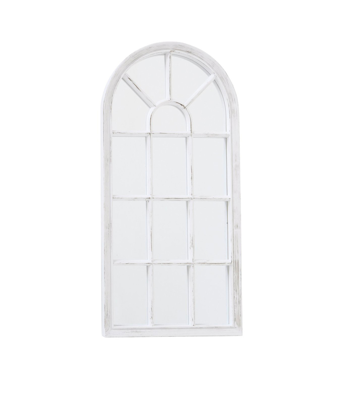 wadiga Miroir classique fenêtre arche en plastique blanc 70x35x3cm