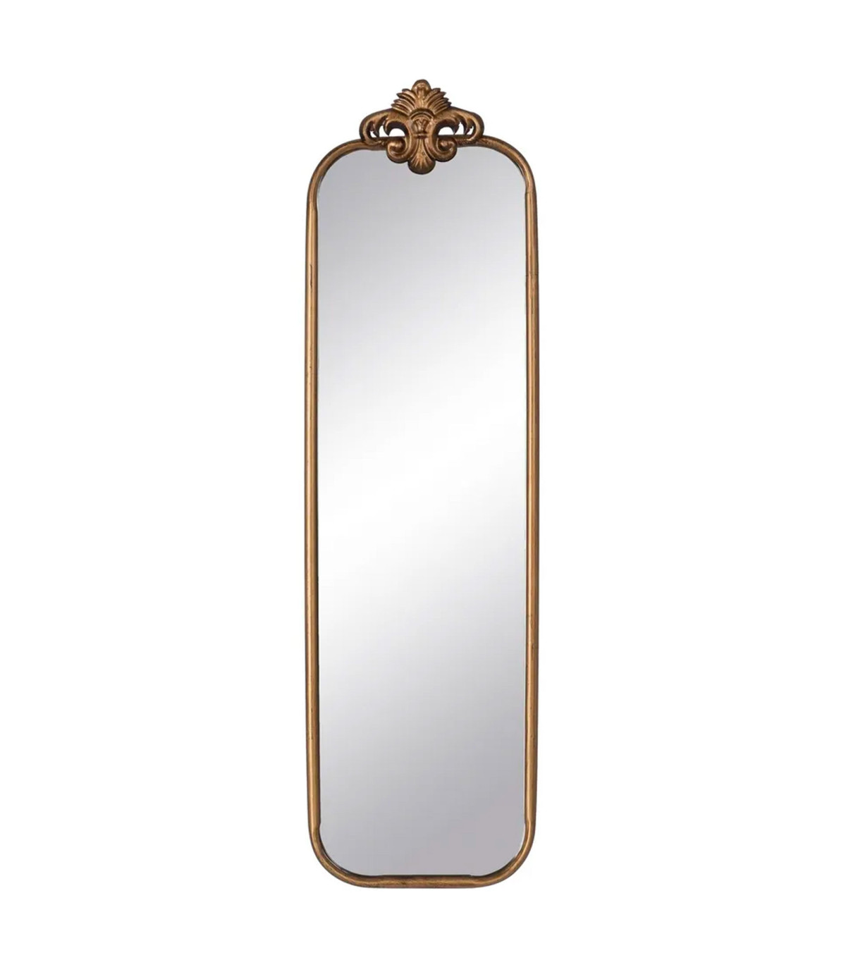 wadiga Miroir classique rectangulaire en métal doré 23.5x3.5x81cm