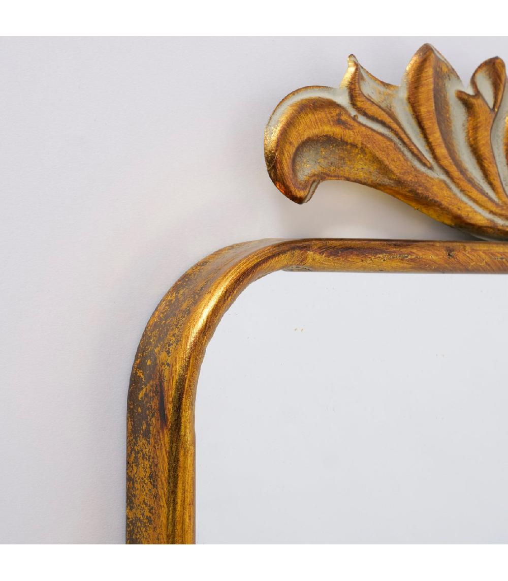 Wadiga Miroir Classique Rectangulaire En Métal Or Antique 60x105x3cm