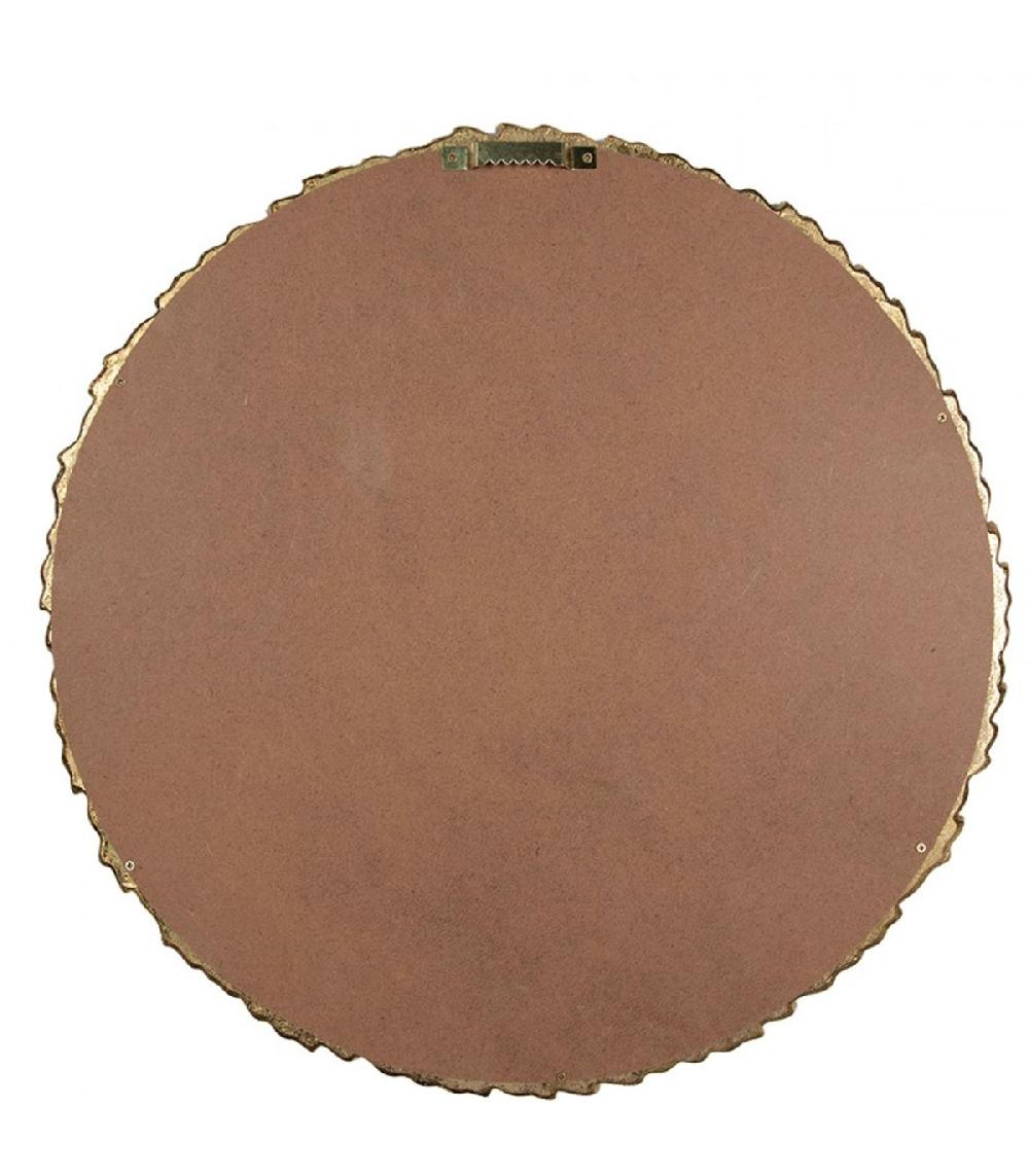 Wadiga Miroir Classique Rond Doré Laurier En Résine 43x43x2cm