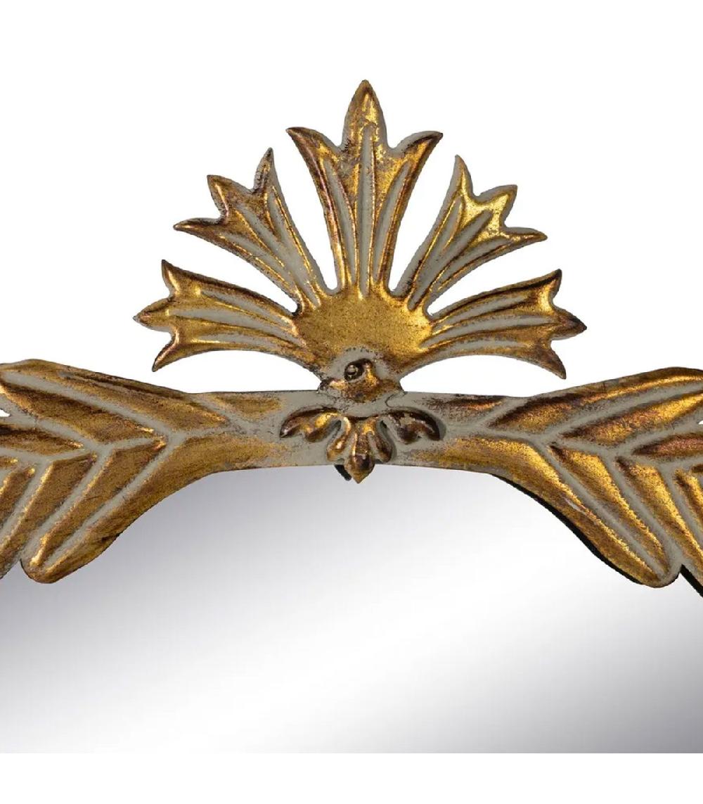 Wadiga Miroir Classique Rond En Métal Doré Laurier 63x3.5x70cm