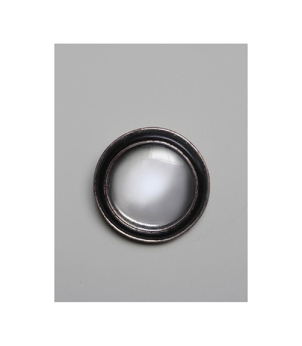 Wadiga Miroir Convexe Mural Rond Patiné Argent - Diamètre 19cm