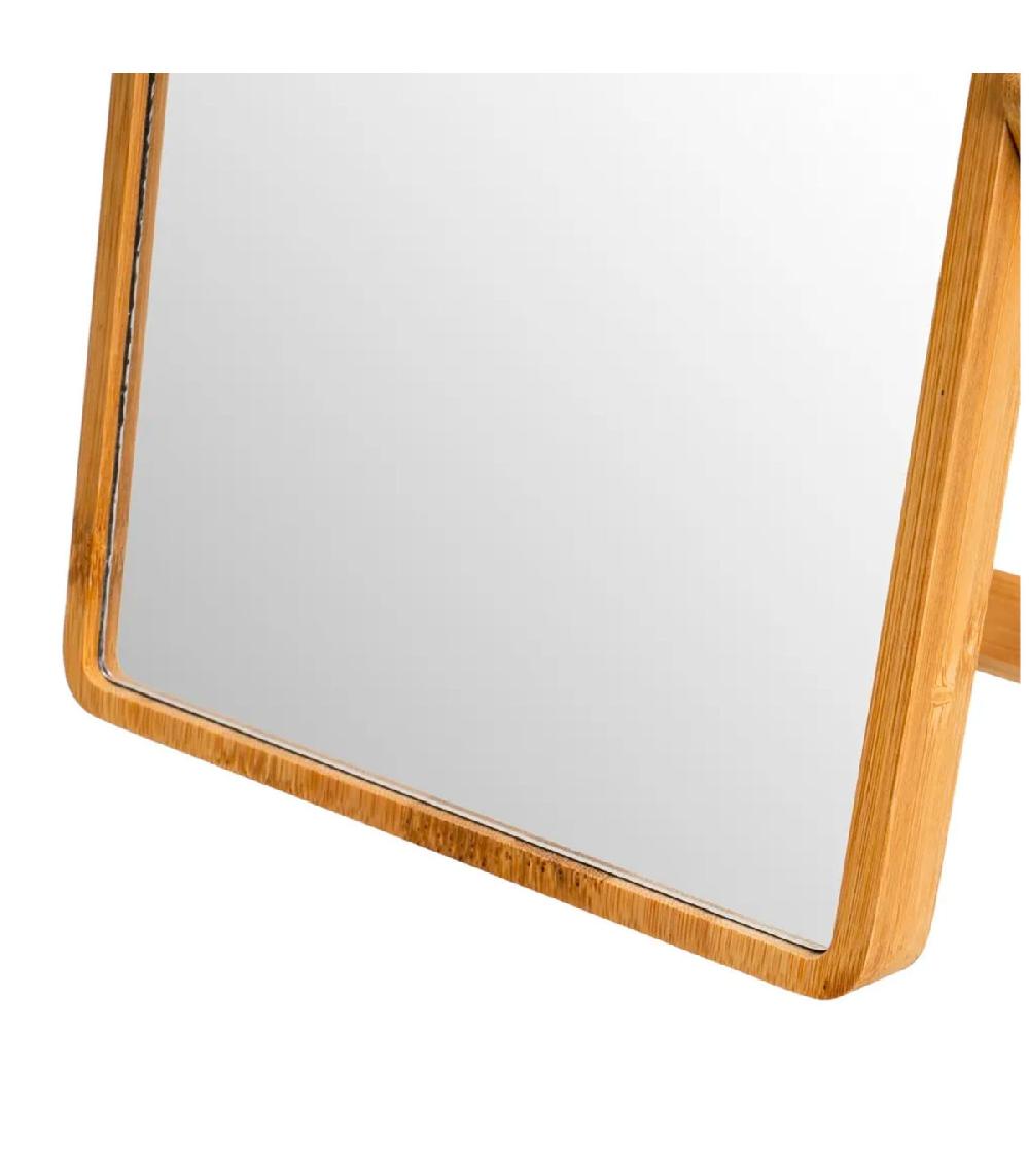 Wadiga Miroir De Maquillage à Poser En Bambou 20x2x27cm
