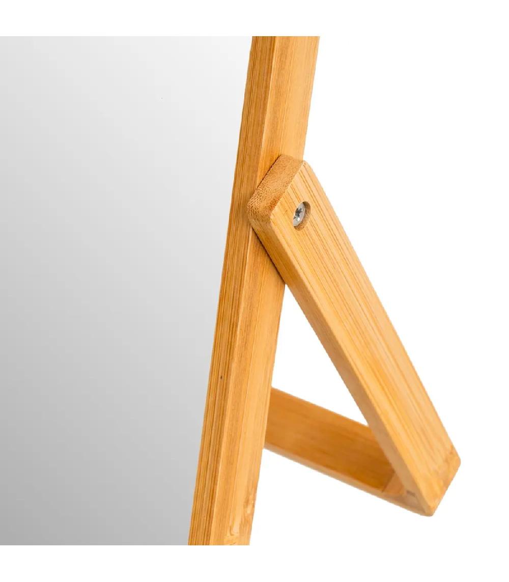 Wadiga Miroir De Maquillage à Poser En Bambou 20x2x27cm