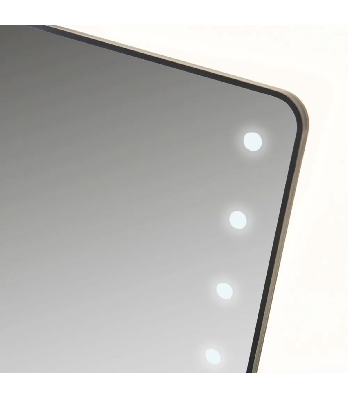 Wadiga Miroir De Maquillage à Poser Lumières Led Noir 17x2.5x22cm