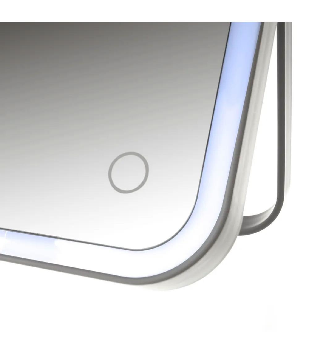 Wadiga Miroir De Maquillage à Poser Lumineux Led Gris 15x2.5x22cm
