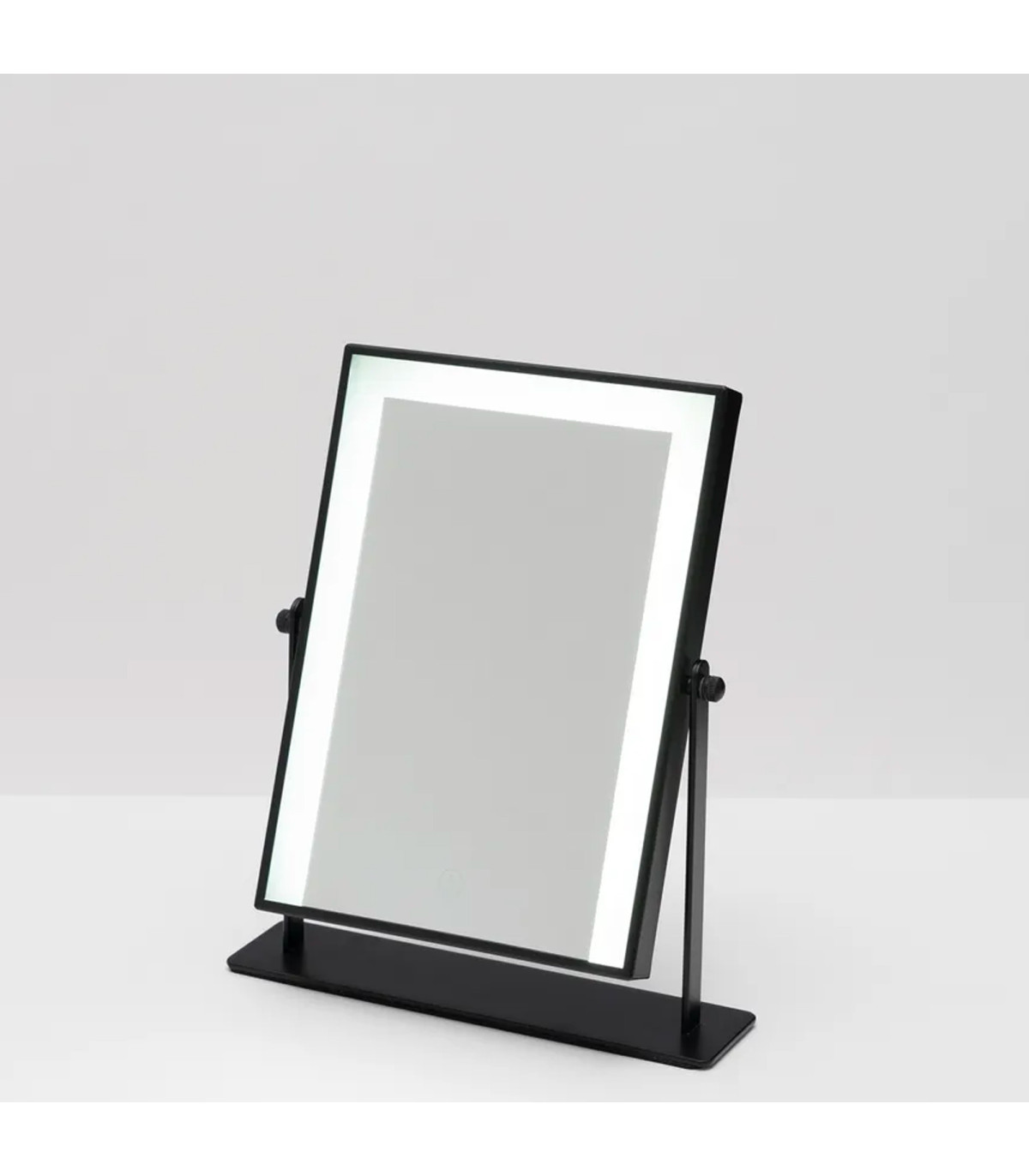 Wadiga Miroir De Maquillage à Poser Lumineux Led Métal Noir 24x6x29cm