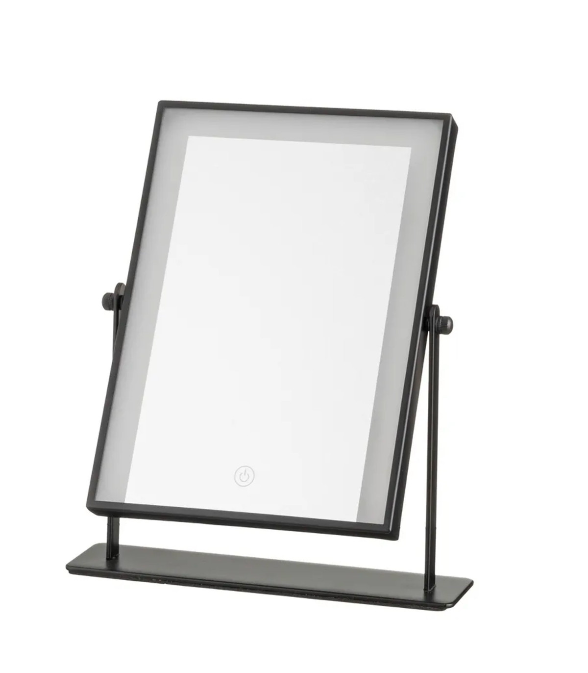 wadiga Miroir de maquillage à poser lumineux led métal noir 24x6x29cm