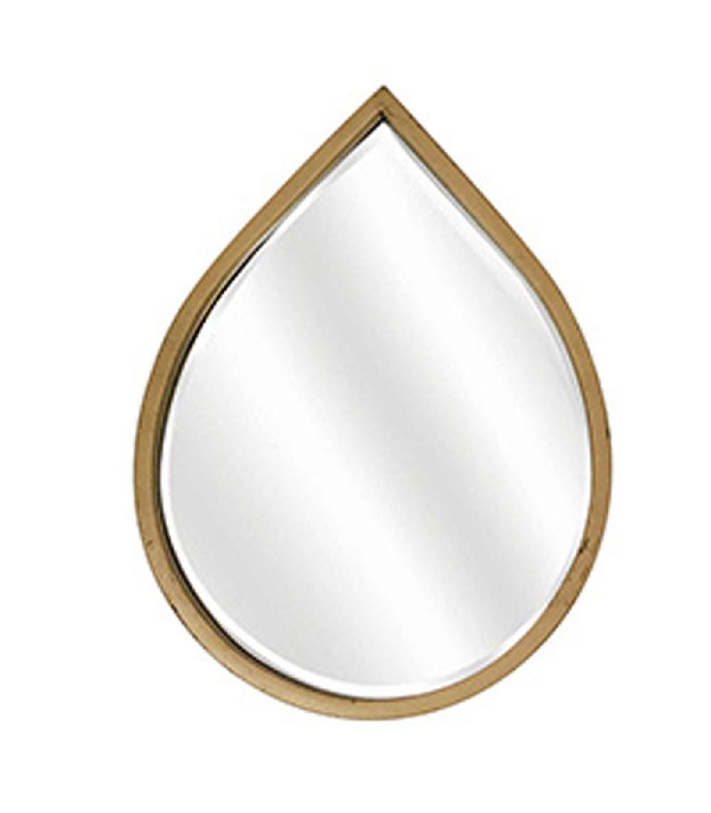 wadiga Miroir Déco Métal Doré Goutte Miroir Biseauté