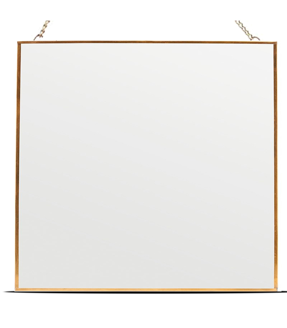 Wadiga Miroir Doré Carré Suspendu Avec Chaînette 17x17cm